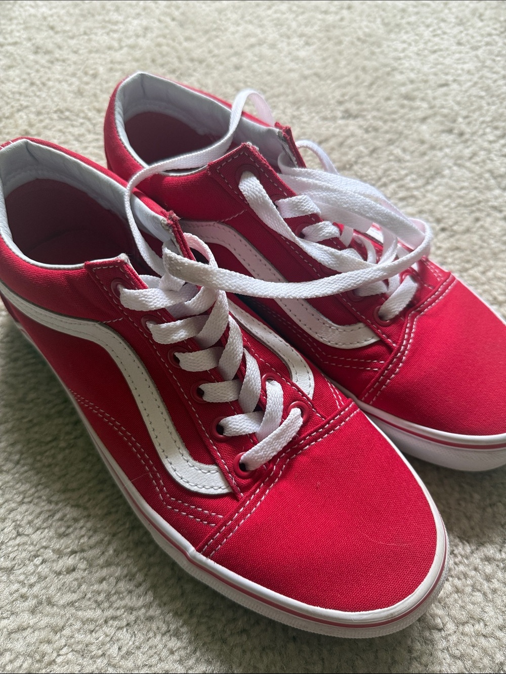 Vans Red & White Old Skool Women's Sneakers
